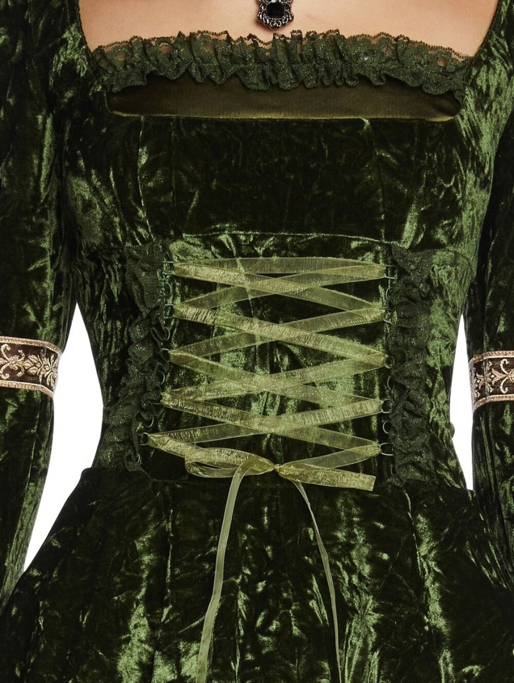 NWT 3X Myths & Legends Green Velour Mini Dress (Dolls Kill) - Picture 5 of 13